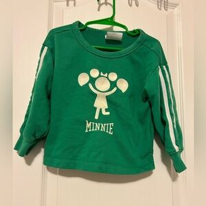 💚 GAP Disney Minnie Mouse Green Sweatshirt (Size 3T)